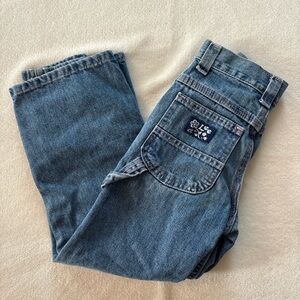Vintage Lee Made in USA Girls 7 S Denim Carpenter Jeans